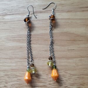 Artsy long beaded earrings